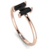M Letter - Initial Rose Gold Diamond Ring